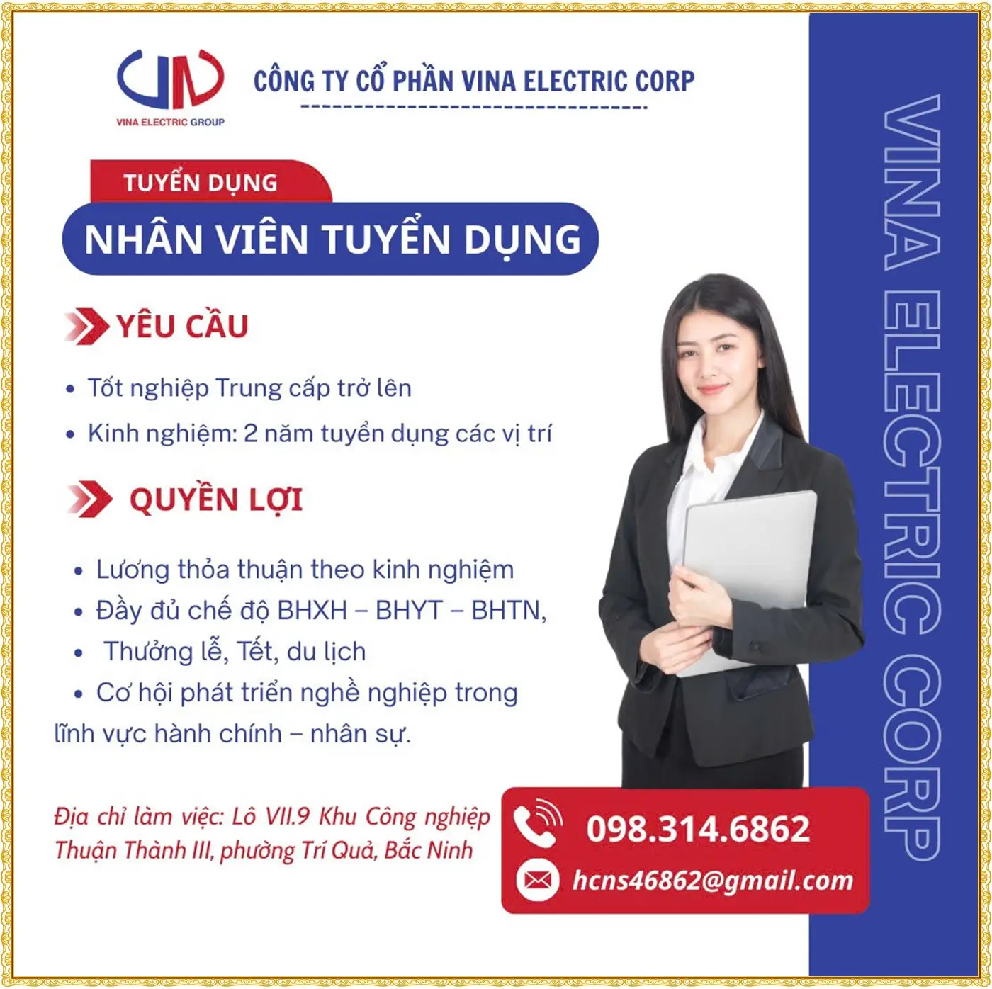 Tuyển nhân viên tuyển dụng tại Bắc Ninh