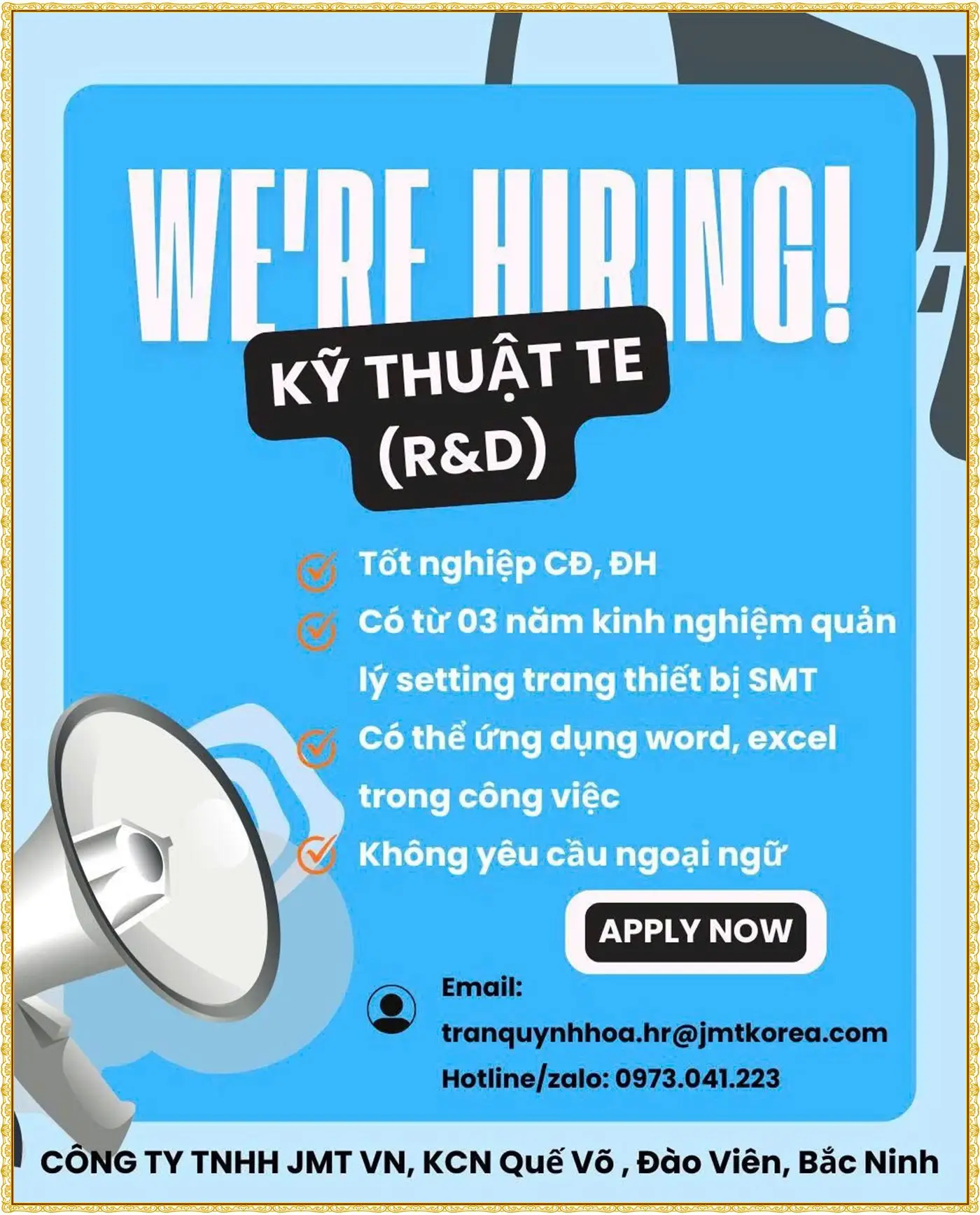 TUyển kỹ thuật TE