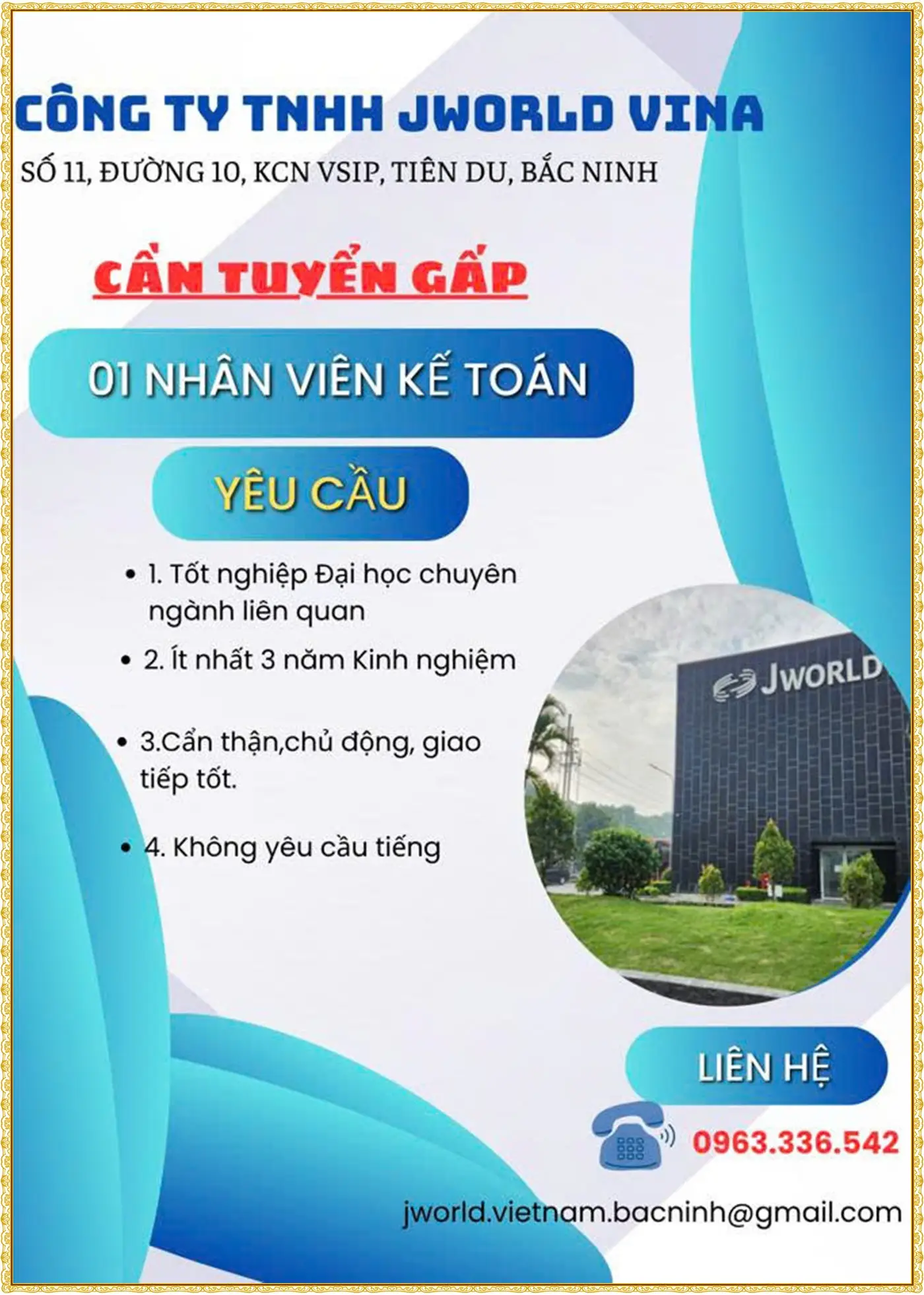 Tuyển kế toán tại Bắc Ninh