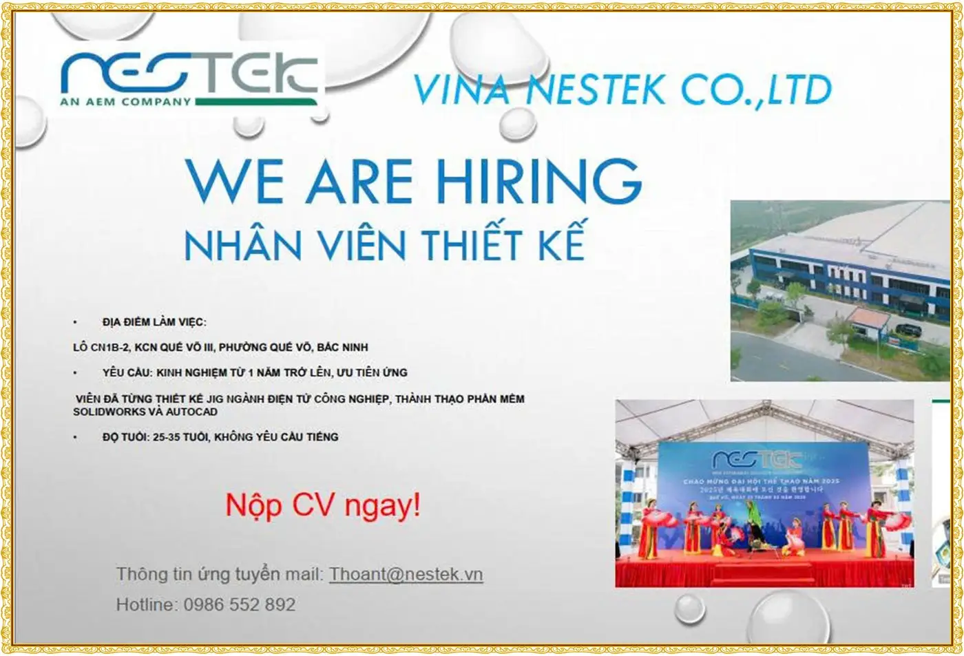 Tuyển nhân viên thiết kế tại Bắc Ninh