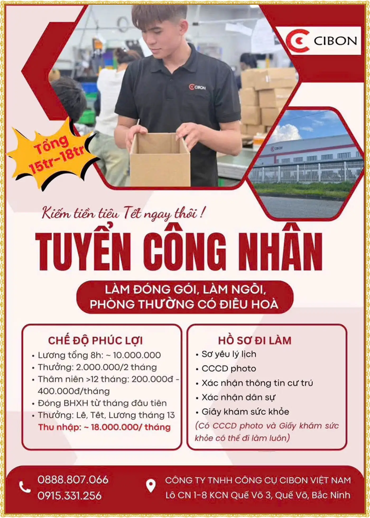 Tuyển công nhân tại Bắc Ninh